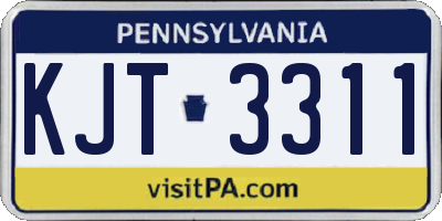 PA license plate KJT3311