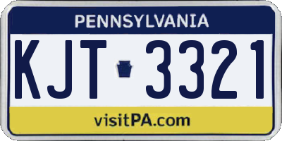 PA license plate KJT3321