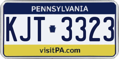 PA license plate KJT3323