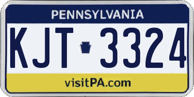 PA license plate KJT3324