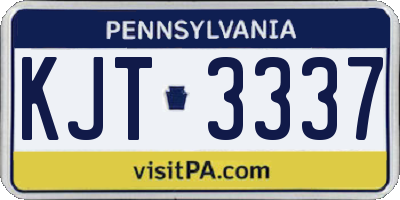 PA license plate KJT3337