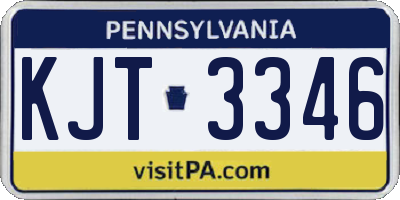 PA license plate KJT3346