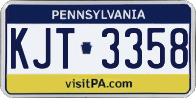 PA license plate KJT3358