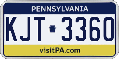 PA license plate KJT3360