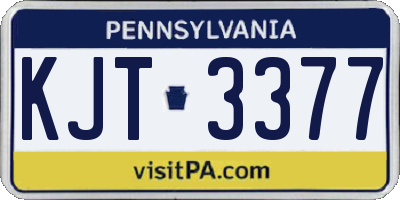 PA license plate KJT3377