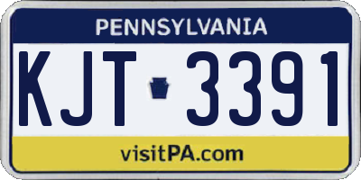PA license plate KJT3391