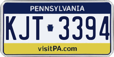 PA license plate KJT3394