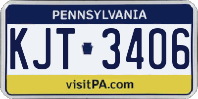 PA license plate KJT3406