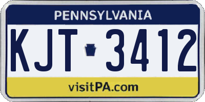 PA license plate KJT3412