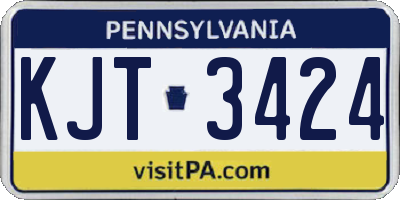 PA license plate KJT3424