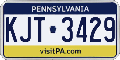 PA license plate KJT3429
