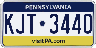 PA license plate KJT3440
