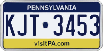 PA license plate KJT3453