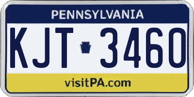 PA license plate KJT3460