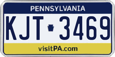 PA license plate KJT3469