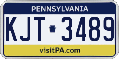PA license plate KJT3489