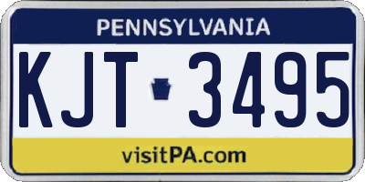 PA license plate KJT3495