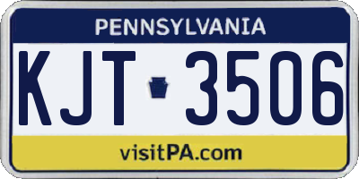 PA license plate KJT3506