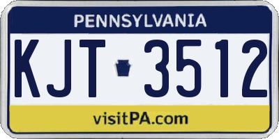 PA license plate KJT3512