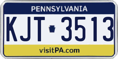 PA license plate KJT3513