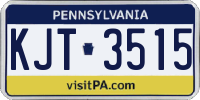 PA license plate KJT3515