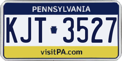 PA license plate KJT3527