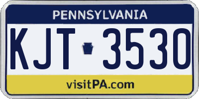 PA license plate KJT3530