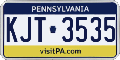 PA license plate KJT3535