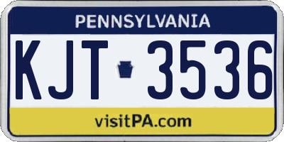 PA license plate KJT3536