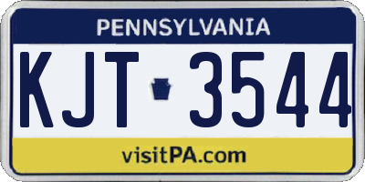 PA license plate KJT3544