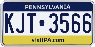 PA license plate KJT3566