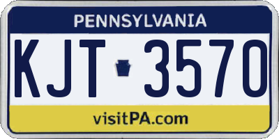 PA license plate KJT3570