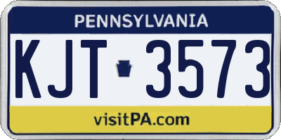 PA license plate KJT3573