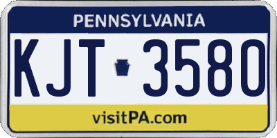 PA license plate KJT3580