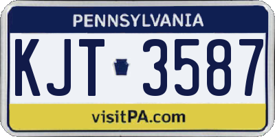 PA license plate KJT3587