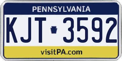 PA license plate KJT3592