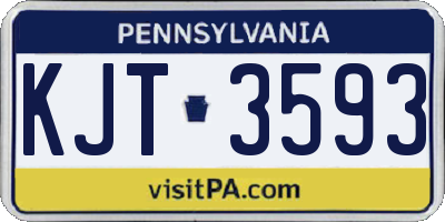 PA license plate KJT3593
