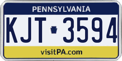 PA license plate KJT3594