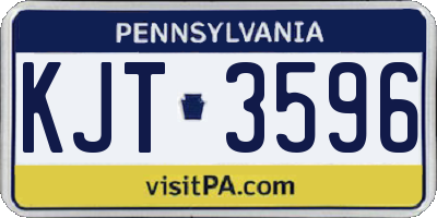PA license plate KJT3596