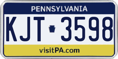 PA license plate KJT3598