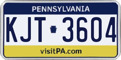 PA license plate KJT3604