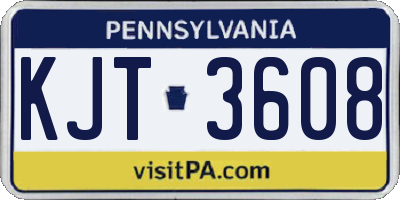 PA license plate KJT3608