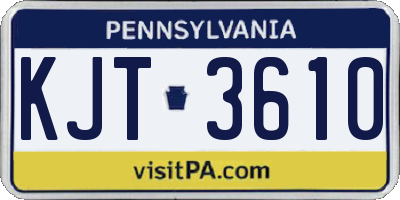 PA license plate KJT3610