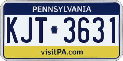PA license plate KJT3631