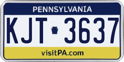 PA license plate KJT3637
