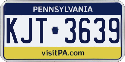 PA license plate KJT3639