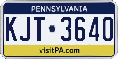 PA license plate KJT3640