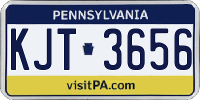 PA license plate KJT3656