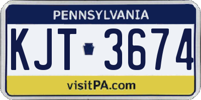 PA license plate KJT3674