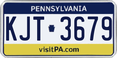 PA license plate KJT3679